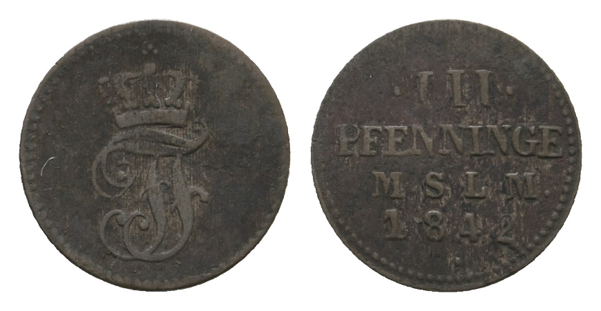  Altdeutschland; Kleinmünze 1842   