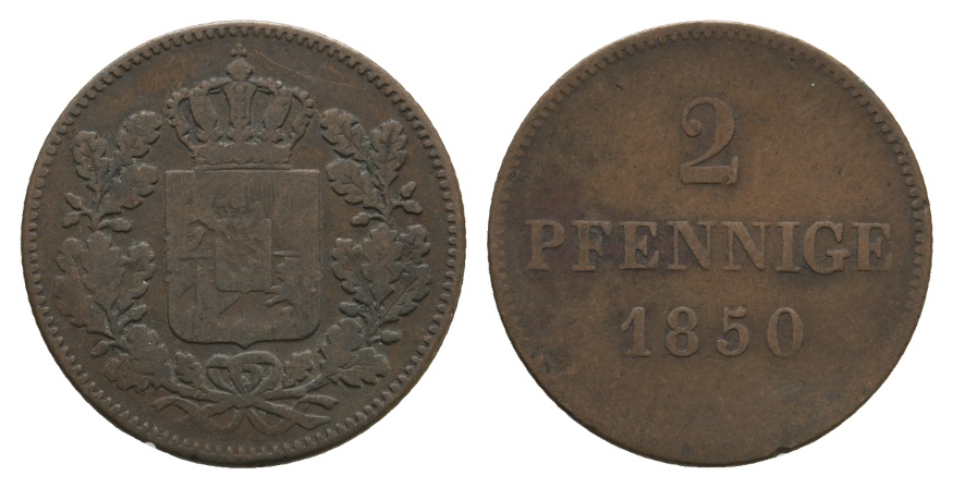  Altdeutschland; Kleinmünze 1850   