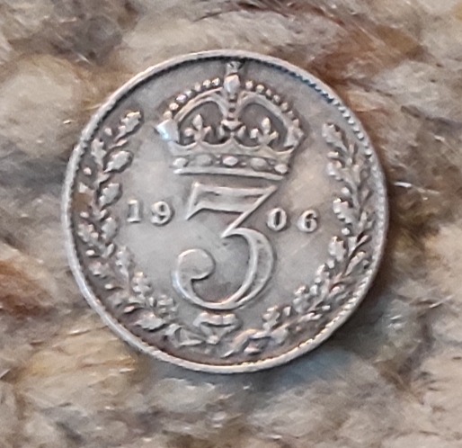  Großbritannien 3 Pence 1906 SILBER   