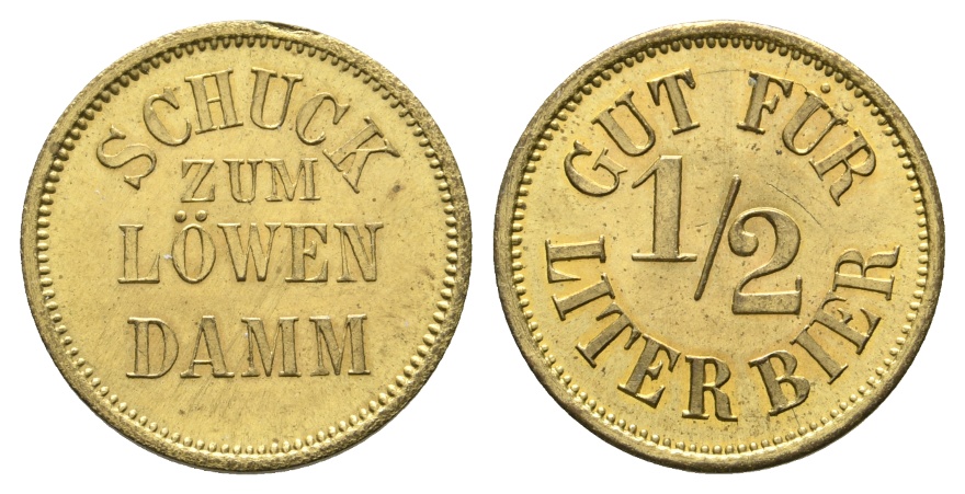  Bayern, Aschaffenburg; Schmuck zum Löwendamm, Gut für 1/2 Liter Bier; Menzel -   