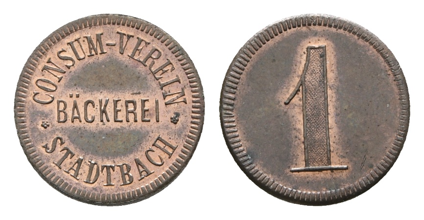  Bayern, Augsburg, Consum-Verein Stadtbach Bäckerei, WZ: 1; Menzel 952.1   