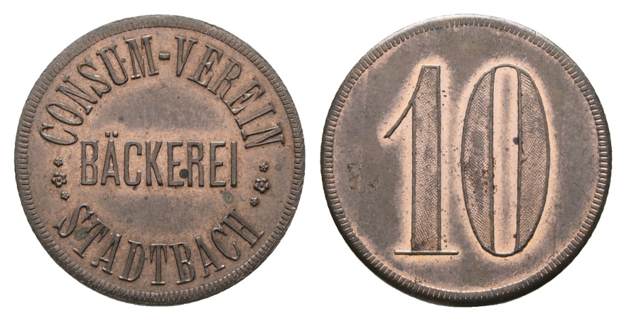  Bayern, Augsburg, Consum-Verein Stadtbach Bäckerei, WZ: 10; Menzel 952.3   