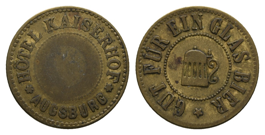  Bayern, Augsburg Hotel Kaiserhof, Gut für ein Glas Bier; Menzel 991.1   