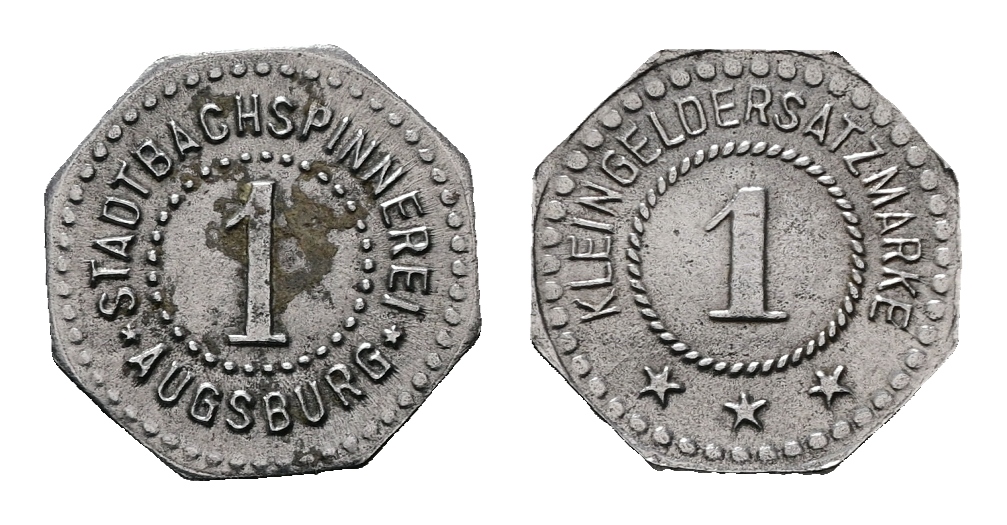  Bayern, Augsburg Stadtbachspinnerei, WZ 1; Menzel 1073.1   