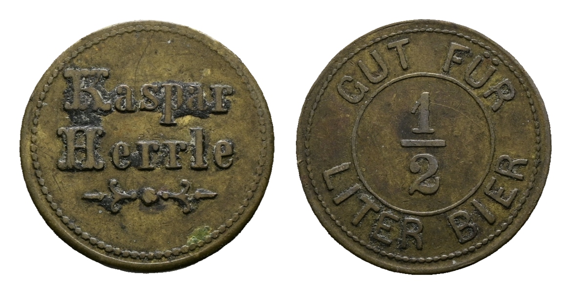  Bayern, Augsburg, Kaspar Herrle, Gut für 1/2 Liter Bier; Menzel -   