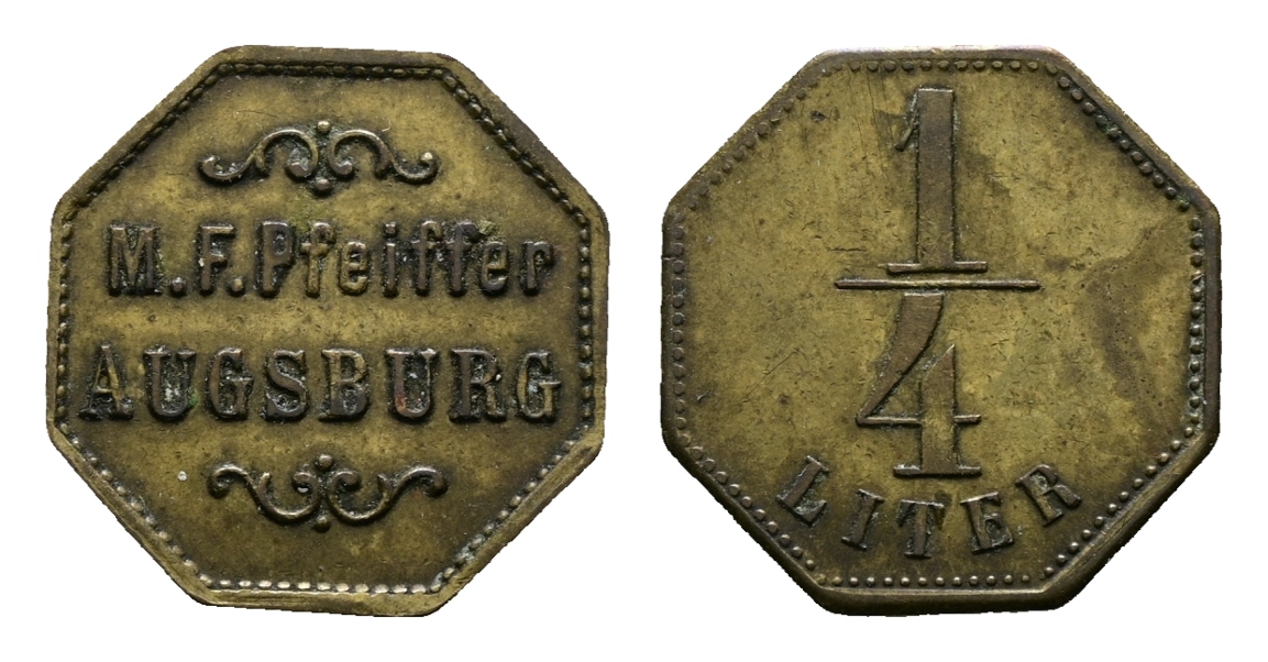  Bayern, Augsburg M.F. Pfeiffer, 1/4 Liter; Menzel -   