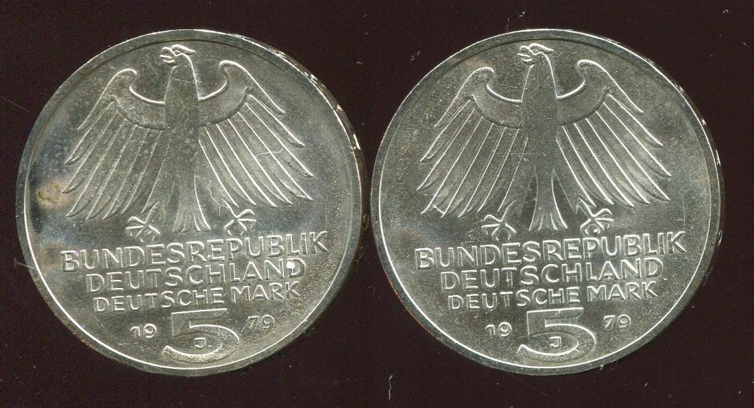 BRD 2x 5 DM Silbergedenkmünzen   