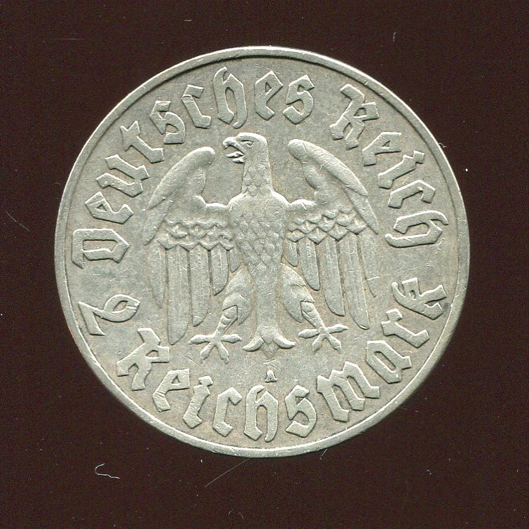  3. Reich Martin Luther 2 RM von 1933 A   