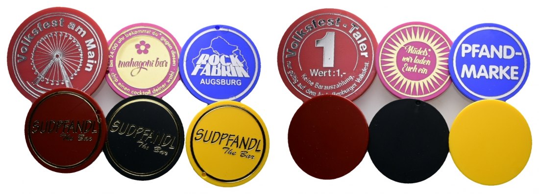  Bayern, A; diverse Kunststoffmarken; Menzel - (6 Stück)   