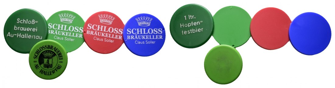  Bayern, Au; diverse Kunststoffmarken; Menzel - (5 Stück)   