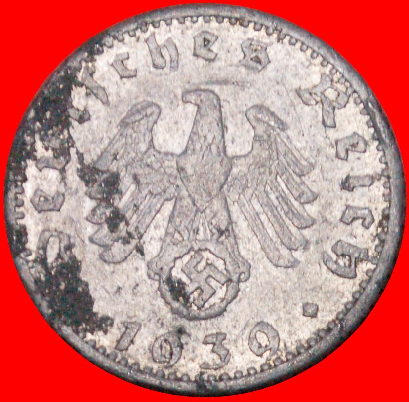  Ⰺ SWASTIKA: GERMANY★ 50 REICHSPFENNIGS 1939E SAXONY! THIRD REICH (1933–1945)★LOW START ★ NO RESERVE!   