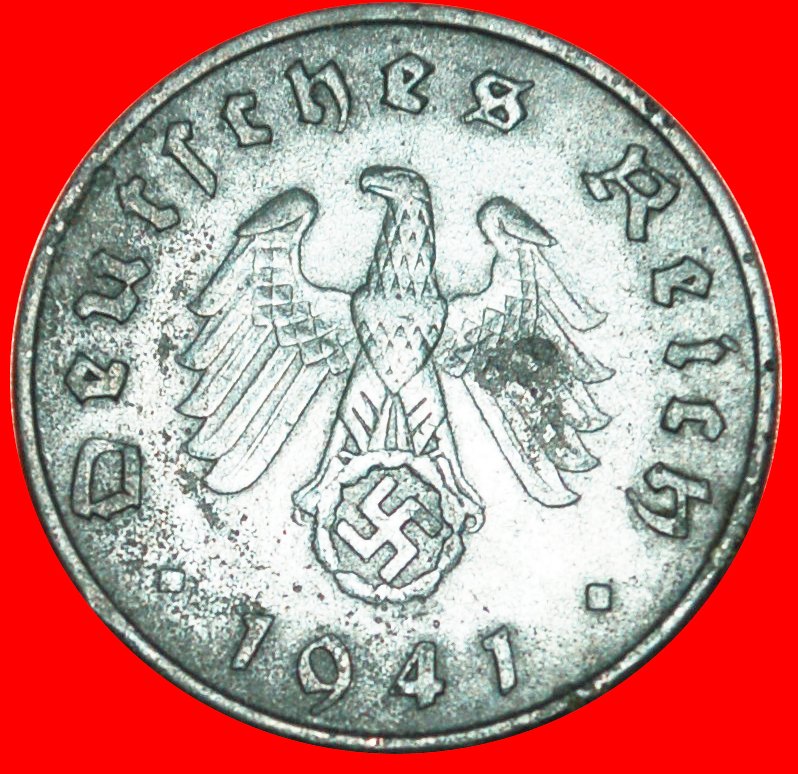  Ⰺ SWASTIKA: GERMANY★ 10 REICHSPFENNIGS 1941E SAXONY! THIRD REICH (1933–1945)★LOW START ★ NO RESERVE!   