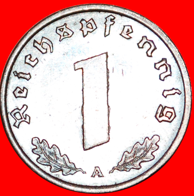  Ⰺ SWASTIKA: GERMANY ★ 1 REICHSPFENNIG 1939A PRUSSIA! THIRD REICH (1933–1945)★LOW START ★ NO RESERVE!   