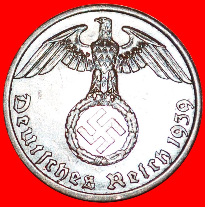  Ⰺ SWASTIKA: GERMANY ★ 1 REICHSPFENNIG 1939A PRUSSIA! THIRD REICH (1933–1945)★LOW START ★ NO RESERVE!   
