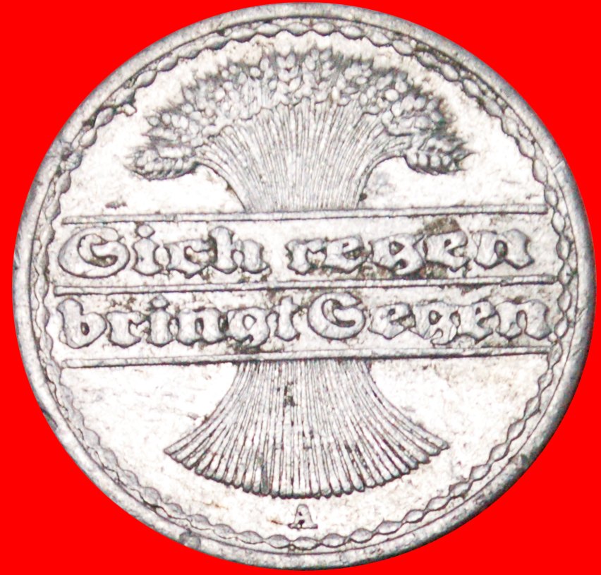  Ⰺ WHEAT SHEAF (1919-1922): GERMANY ★ 50 PFENNIG 1922A PRUSSIA!  ★LOW START ★ NO RESERVE!   
