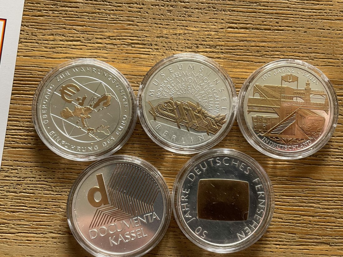  10 Euro 925er silber Kpl. Jahrgang 2002 teilvergoldet Zertifikate   