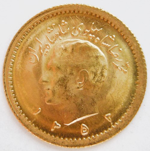  Iran 1/4 Pahlevi 1974, Au 900, 1,83 g fein   