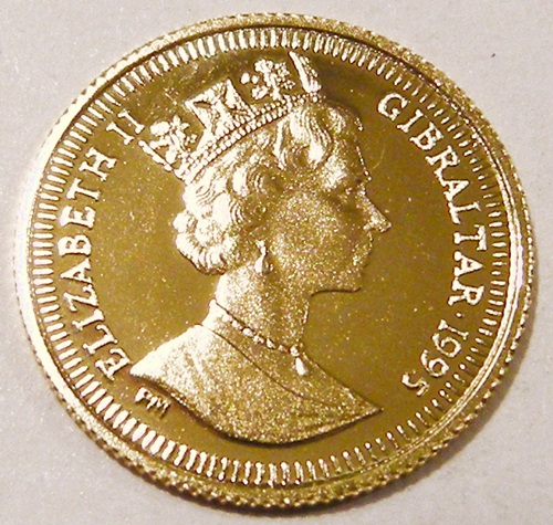  Gibraltar 15 Ecus 1995, Au 9999, 1,24 g fein, 2. Münze   