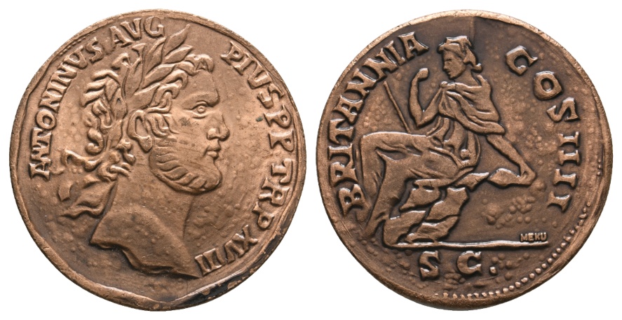  Nachbildung eines römischen Sesterz, Kupfermedaille o.J.; 12,44 g; Ø 30,7 mm   