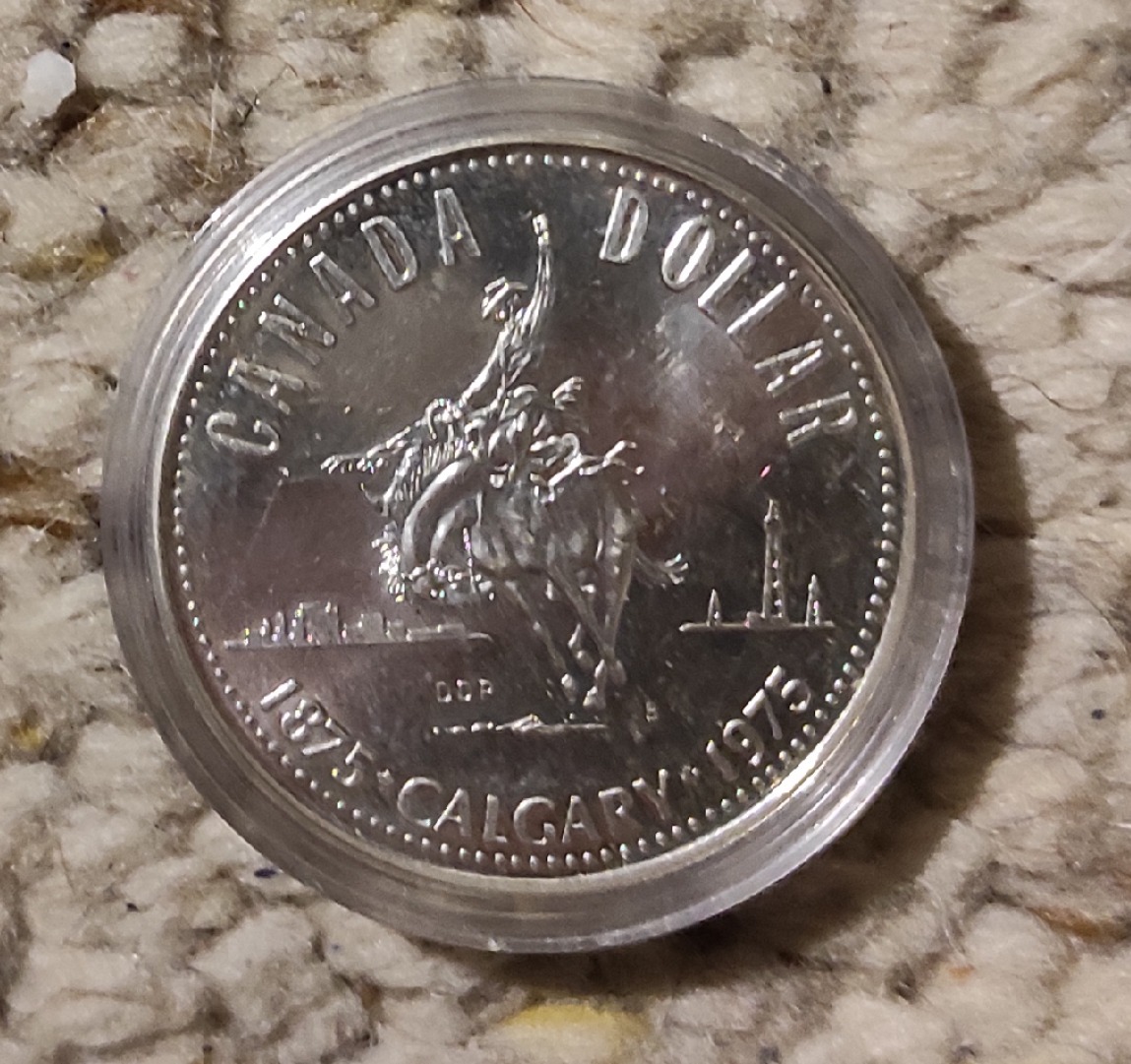  Kanada, 1 Kanadischer Dollar 1975, Stadt Calgary - SILBER   