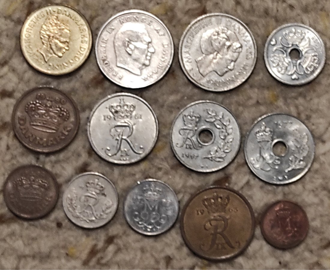  Set 010: Dänemark Münzlot mit 13 verschiedenen Münzen   