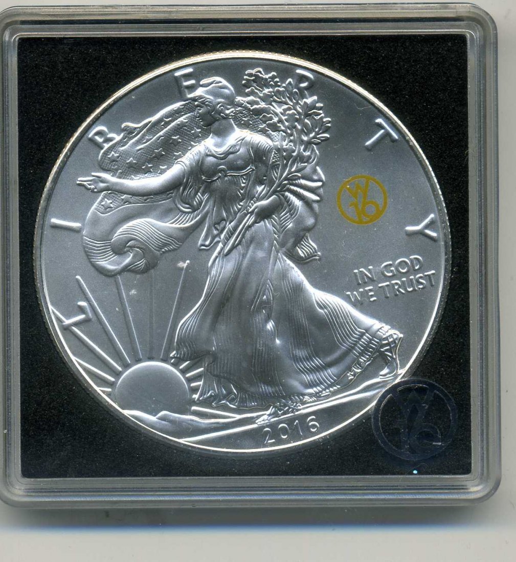  American Eagle 2016 Privy Mark W16 1 Unze Feinsilber stempelglanz in Original Kapsel   