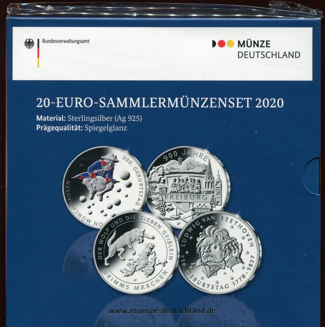  BRD 20 Euro-Sammlermünzenset 2020 in Spiegelglanz Original verpackt   