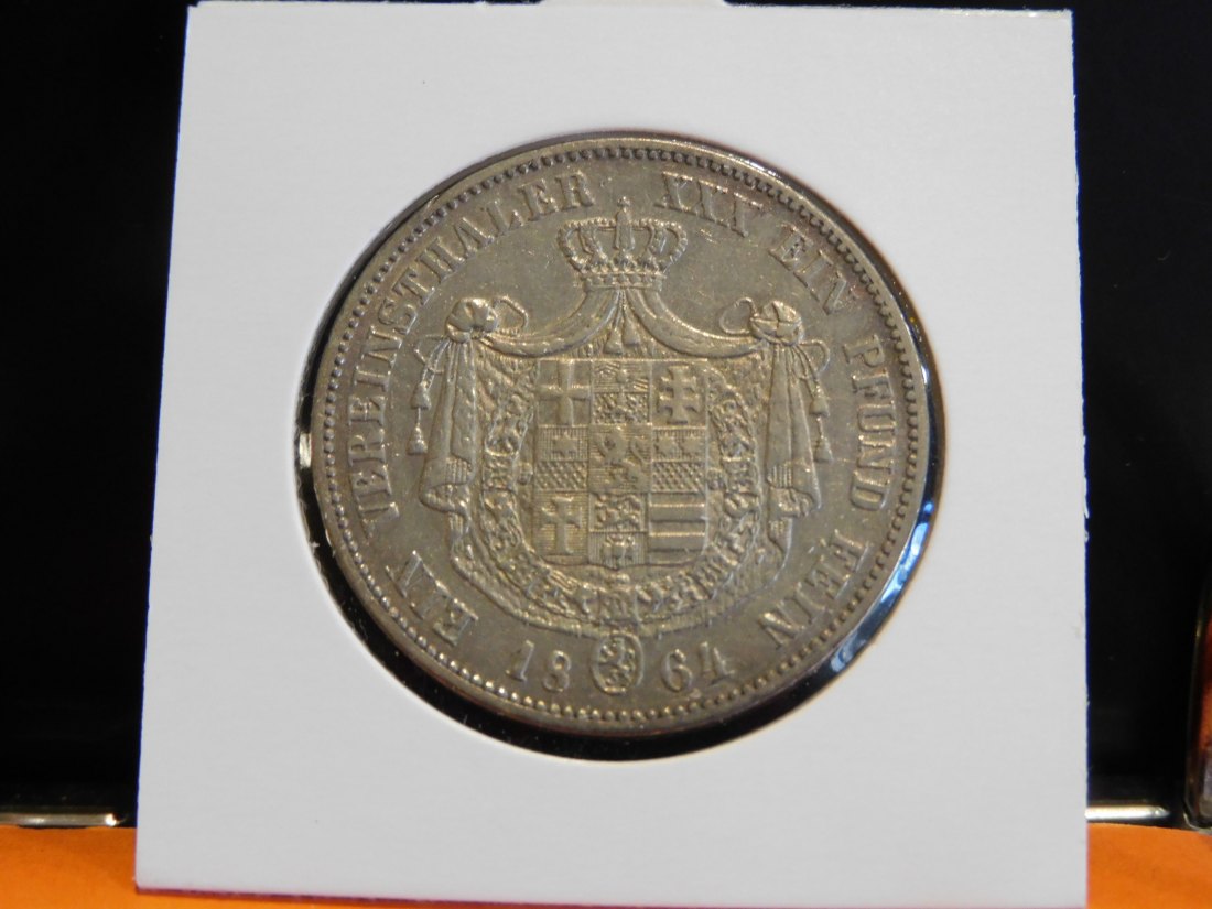  GERMANY 1 THALER 1864 HESSEN-KASSEL.GRADE-PLEASE SEE PHOTOS.   