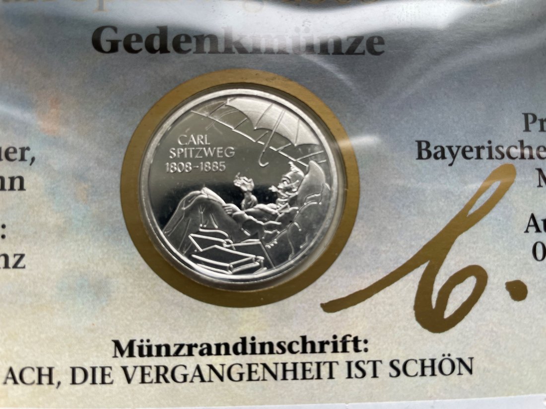  Numisblatt 1/2008 10 Euro Münze 925er Carl Spitzweg   