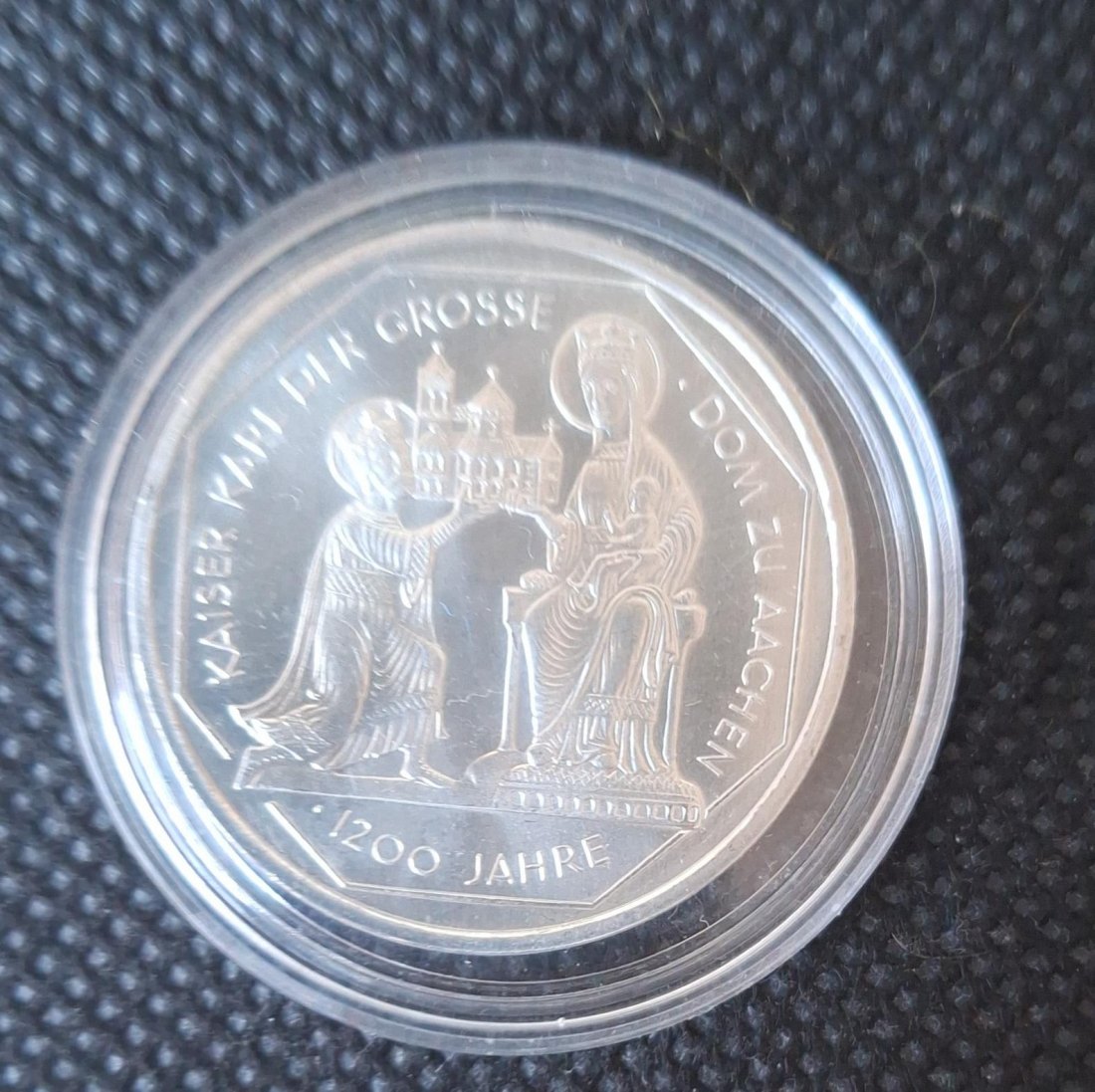  Silbermünze BRD 10 DM 2000 G, Karl der Große, Dom zu Aachen, 14,32 g fein   