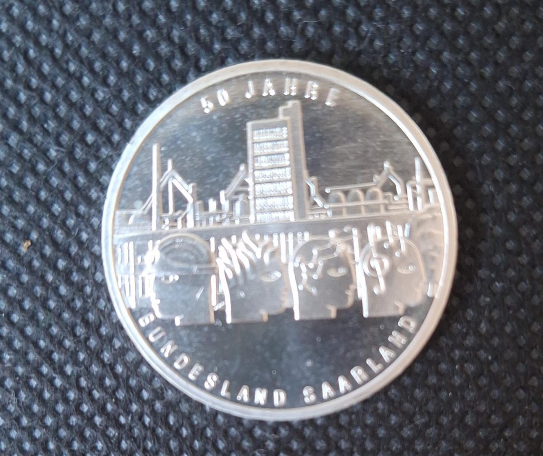  Silbermünze BRD 10 Euro 2007 G, 50 Jahre Bundesland Saarland, 16,65 g fein   