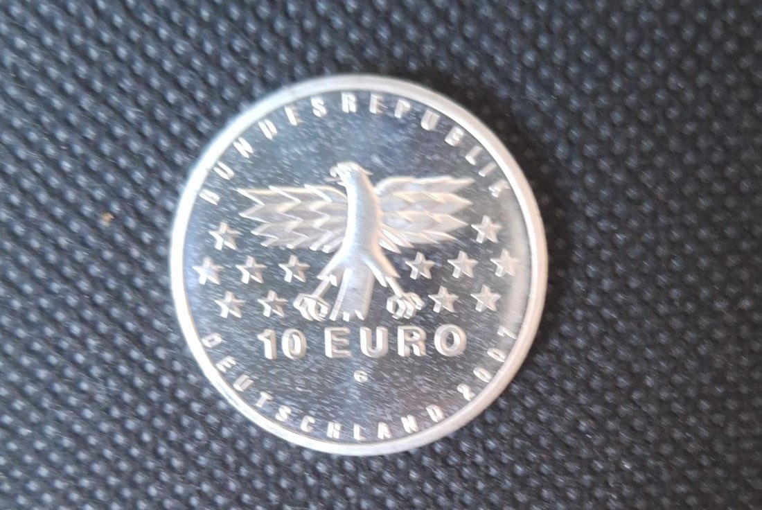  Silbermünze BRD 10 Euro 2007 G, 50 Jahre Bundesland Saarland, 16,65 g fein   