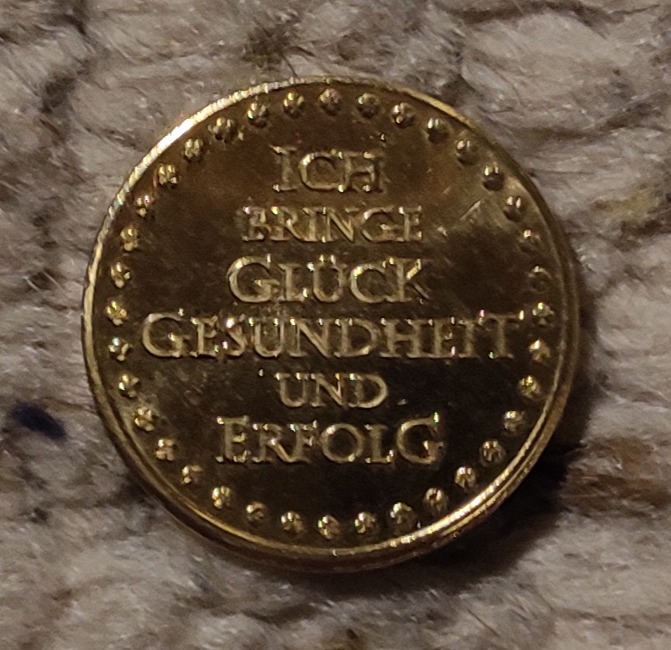  Glücksmünze mit Aufschrift: Ich bringe Glück Gesundheit und Erfolg   