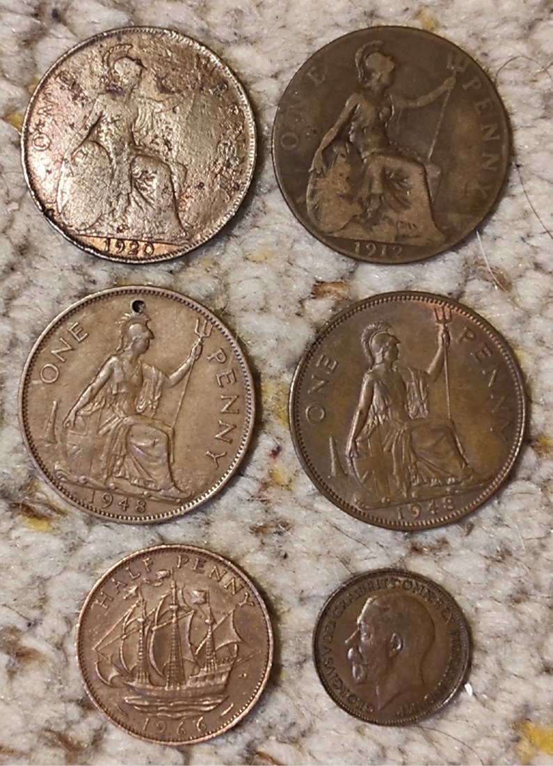  d015: Großbritannien Münzlot mit 6 älteren Münzen   