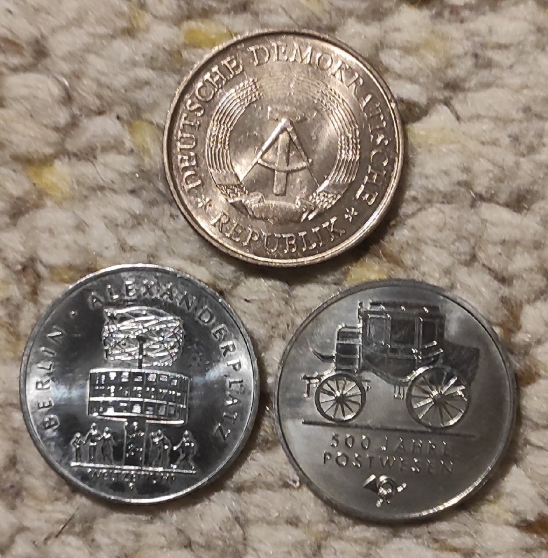  d021: DDR Münzlot mit 3 Münzen 3 x 5 Mark,   