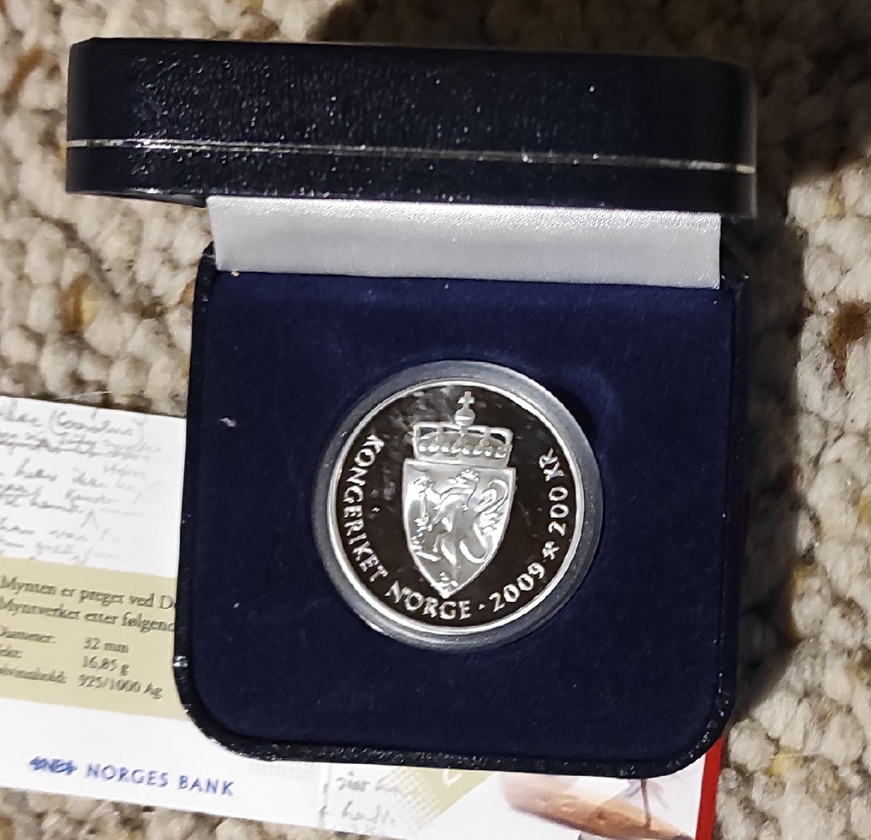  Norwegen 200 Kronen 2009 SILBER mir Echtheitszertifikat   