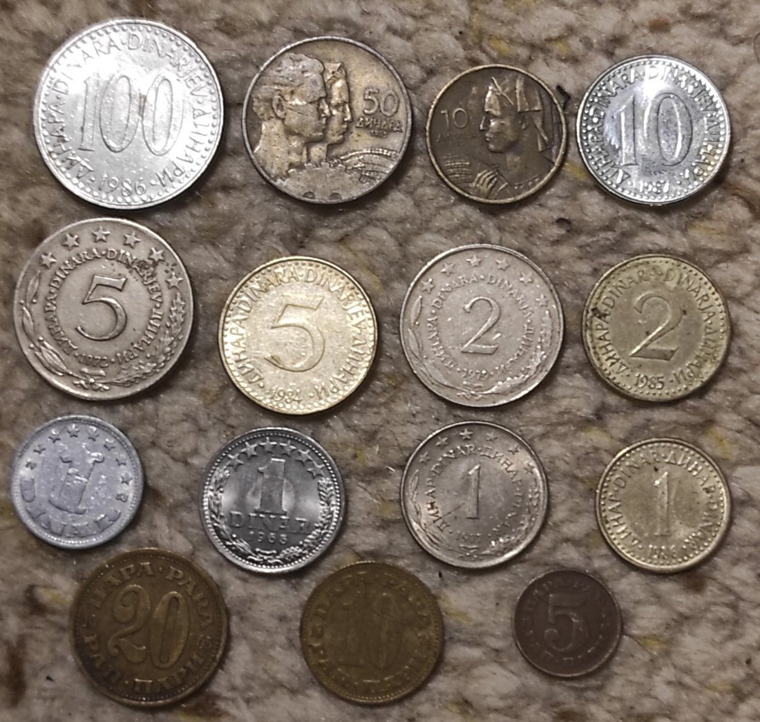  Set 025: Jugoslawien Münzlot mit 15 verschiedenen Münzen   
