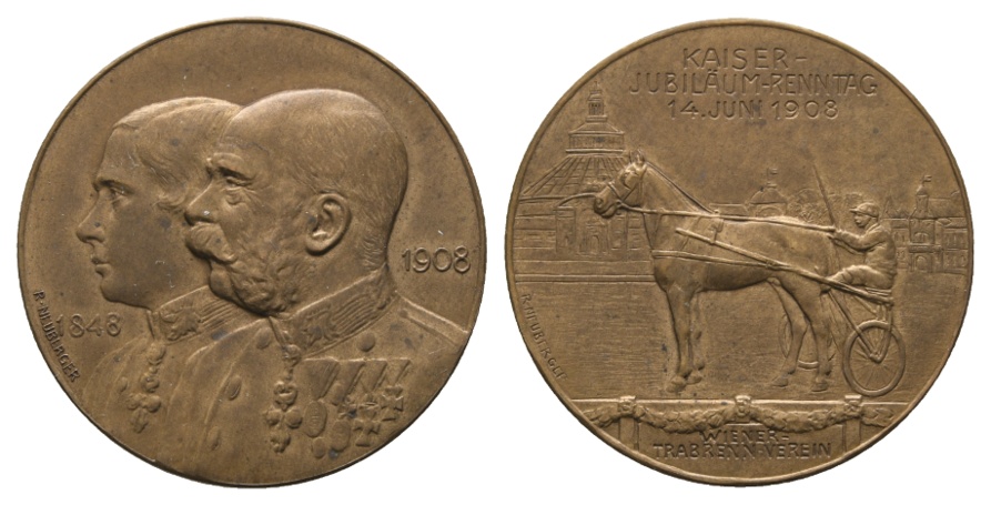  Wien, Trabrennverein, Bronzemedaille 1908; 12,51 g; Ø 30 mm   