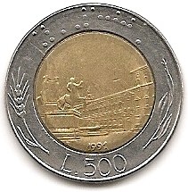  Italien 500 Lira 1991 #3   