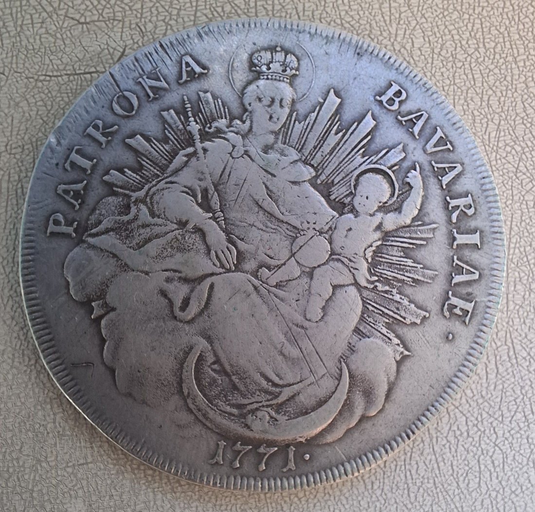  Bavaria 1 Konventions-/Madonnentaler Maximilian III Joseph 1771 Silber   