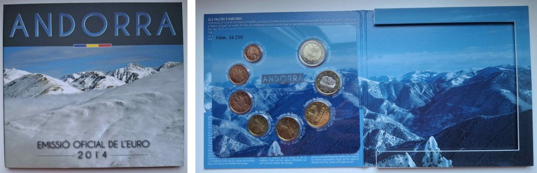  Andorra Kursmünzsatz 2014 Stempelglanz   