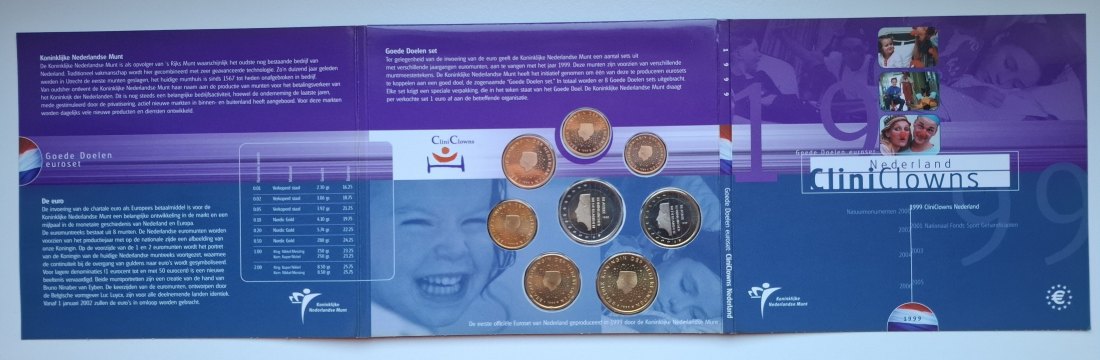  Niederlande Kursmünzsatz 1999 Clinic Clwons in Stempelglanz   