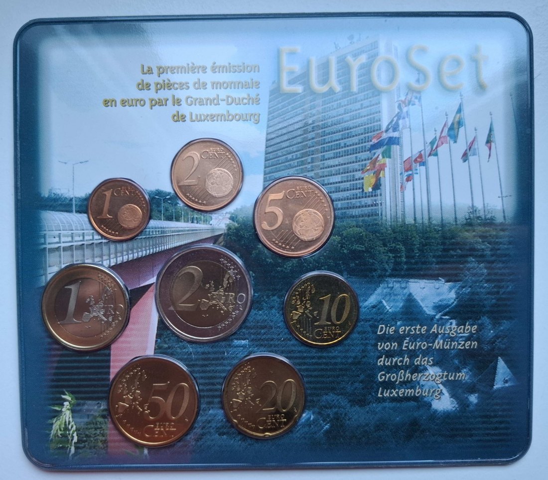  Luxemburg Kursmünzsatz 2002 in Stempelglanz   