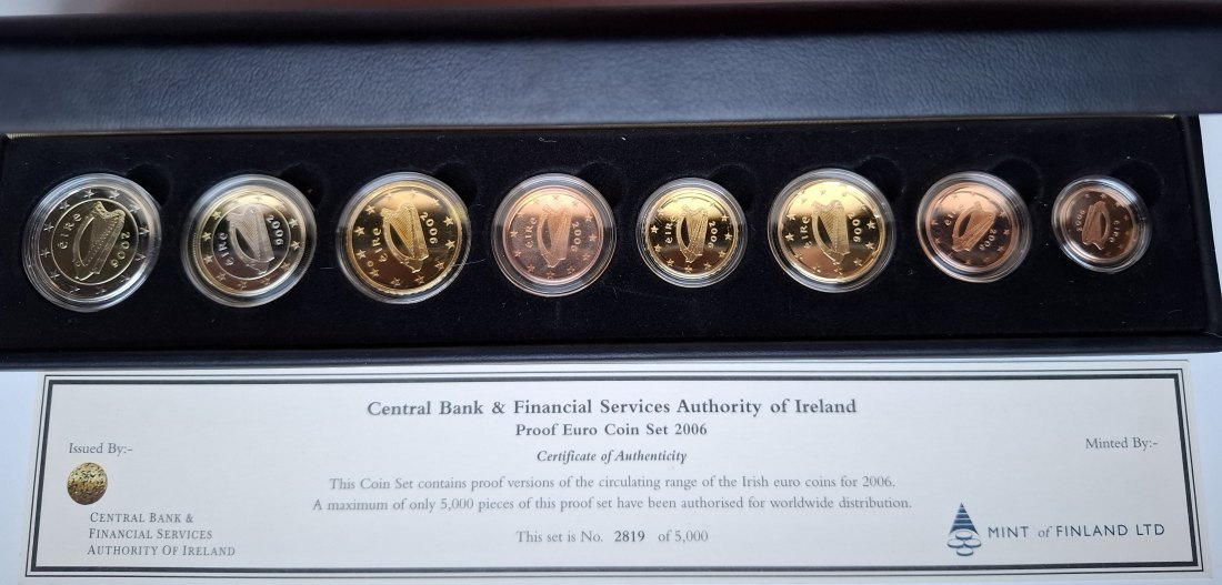  Irland Kursmünzsatz 2006 in Polierte Platte mit Zertifikat   