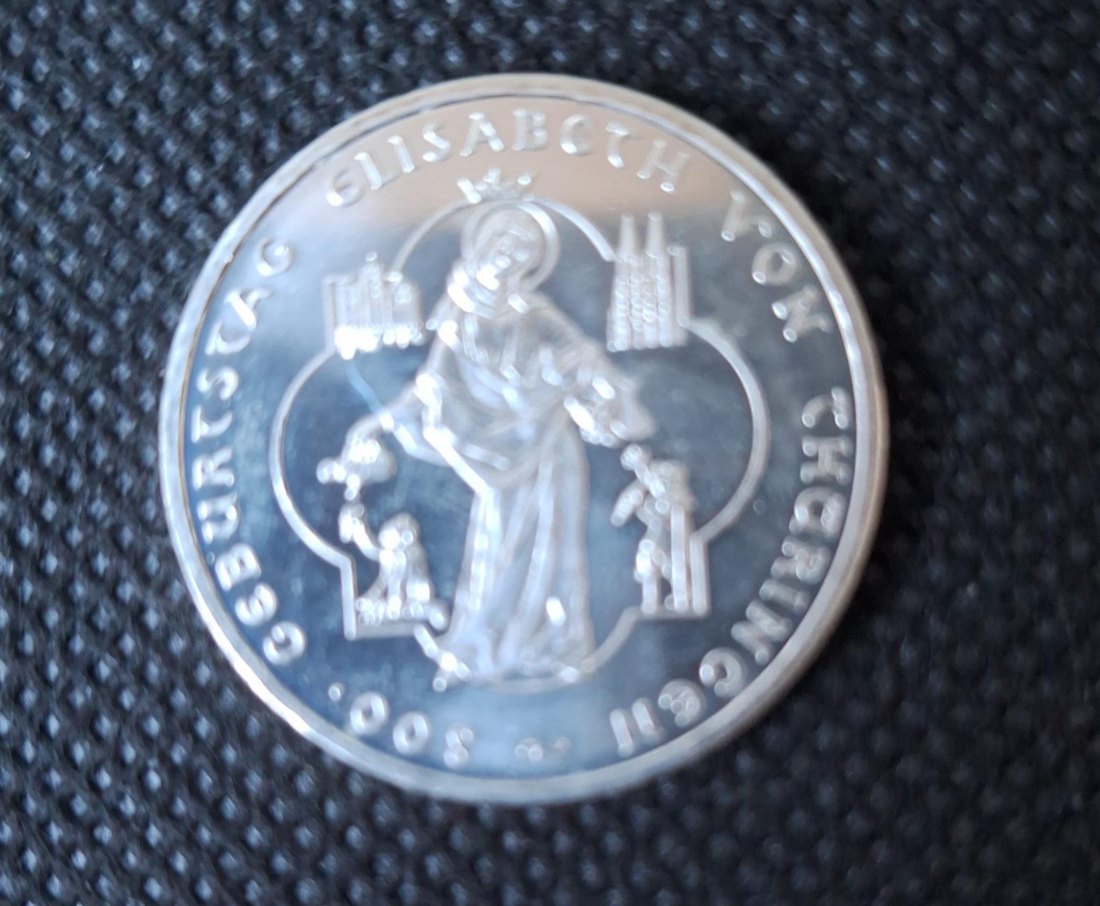  Silbermünze BRD: 10 Euro 2007 A, 800. Geburtstag Elisabeth von Thüringen, 16,65 g fein   