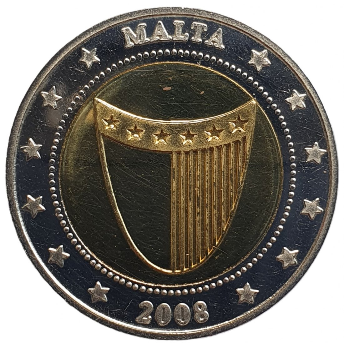  MALTA 2008 Medaille zur Euro-Einführung, Bimetall   