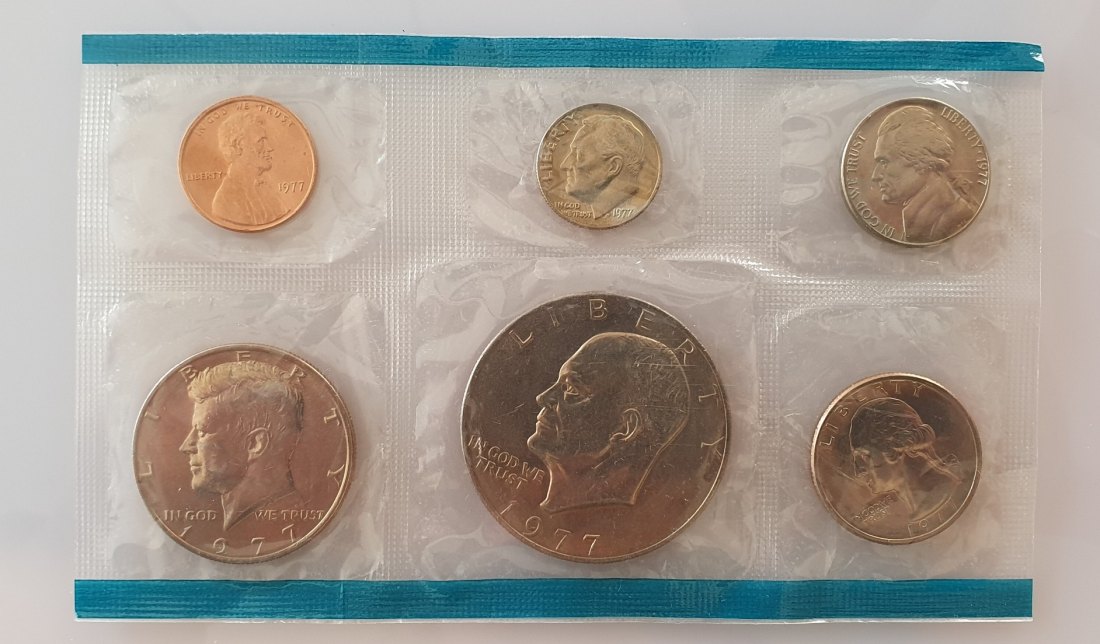  USA Coinset Münzsatz aus dem Jahr 1977 in intakter Schutzfolie   