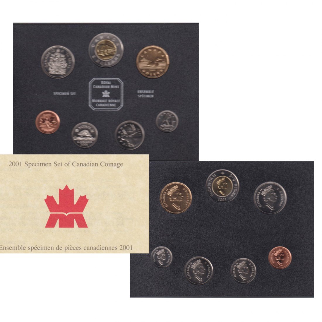  Offiz. KMS Kanada *Specimen Set* 2001 *PP* eine dreifache Kombination der Prägung   