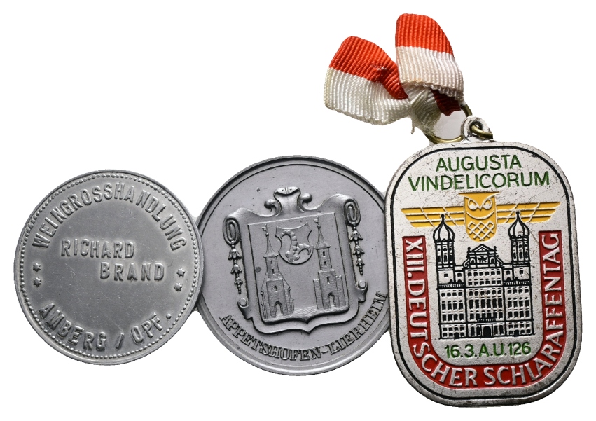  Bayern, A., einseitige Marken/Plakette (3 Stück); Menzel -   