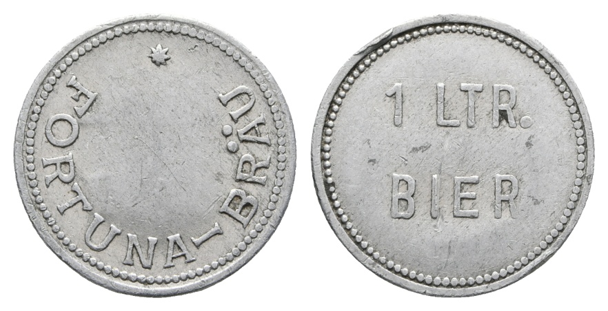  Bayern, Augsburg; Fortuna-Bräu, 1 Ltr. Bier; Menzel 968.1   